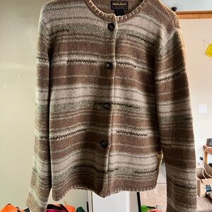 Woolrich Brown Striped Cardigan